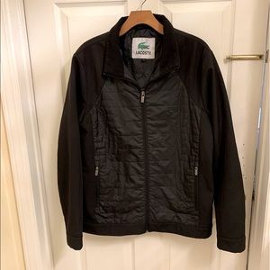 Lacoste Mens jacket Large black soft shell full zip Jacket